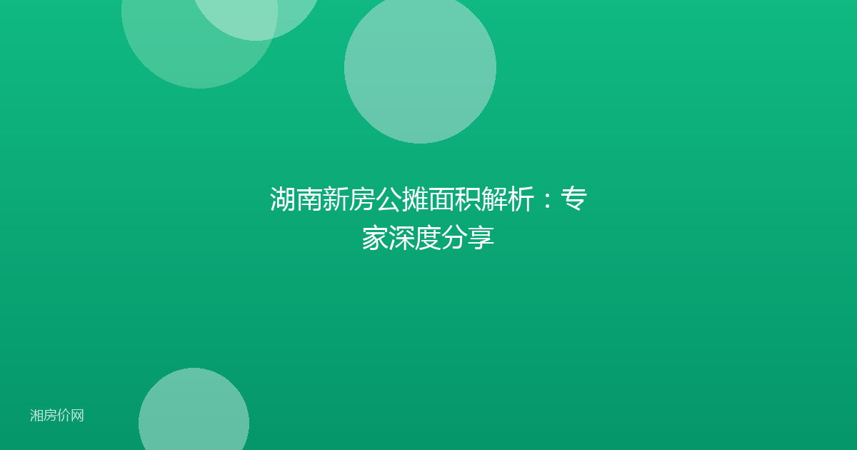 湖南新房公摊面积解析：专家深度分享